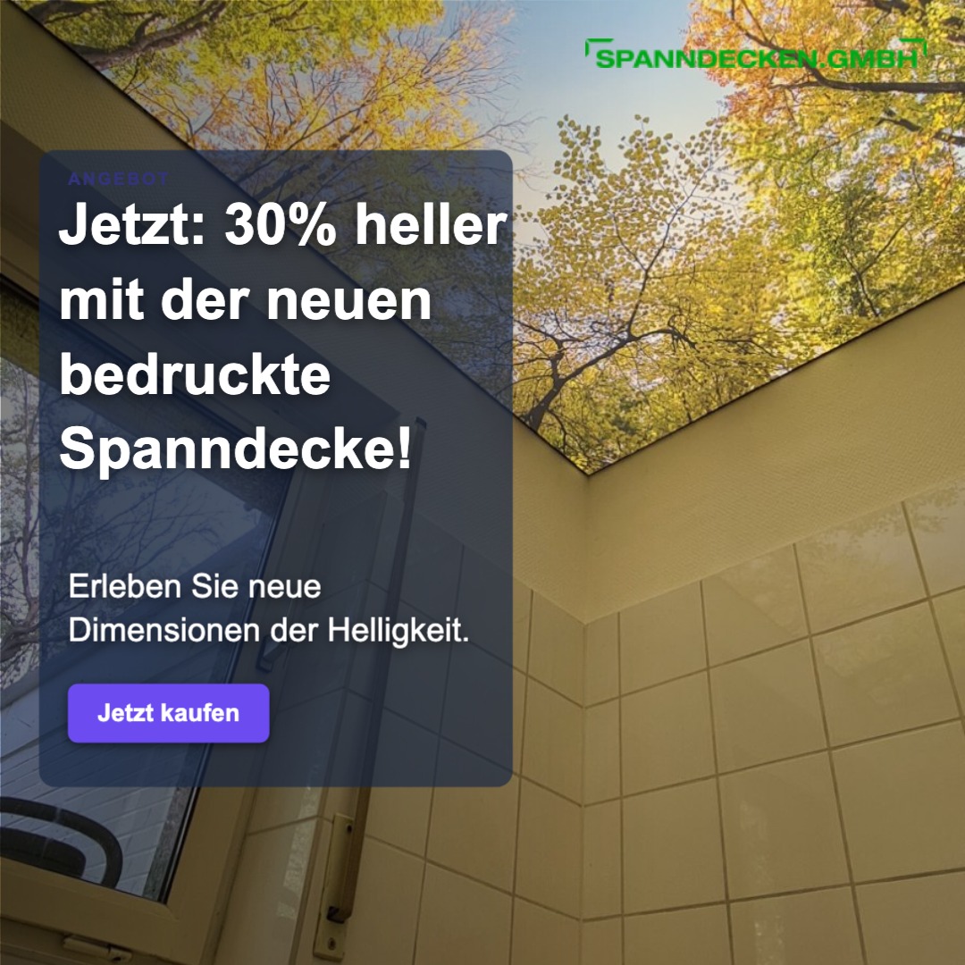 Bedruckte Spanndecke · Feed 4:5